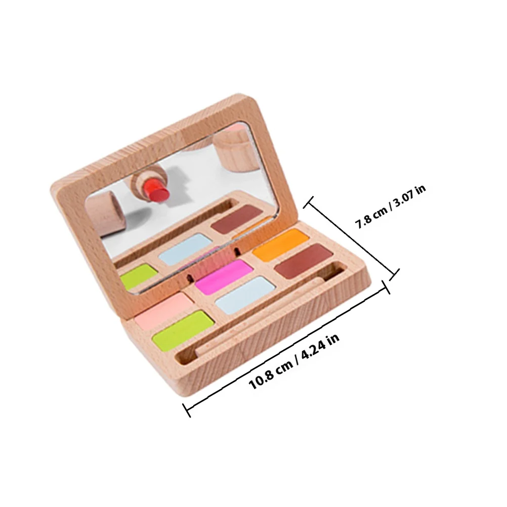 1Set Holz Schönheit Salon Make-Up Spielset für Mädchen Tragbare Pretend Spielen Kosmetik Kit Kinder Geburtstag Geschenk Kinder Make-Up Set