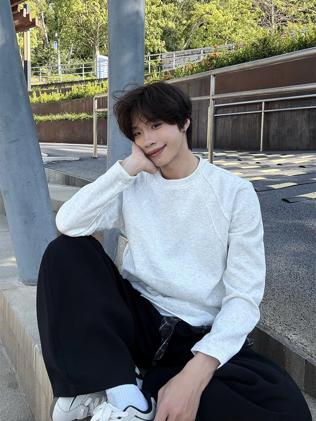 

Мужская зимняя теплая толстовка с круглым вырезом и флисовой подкладкой, удобная дышащая молодежная повседневная кофта с длинным рукавом