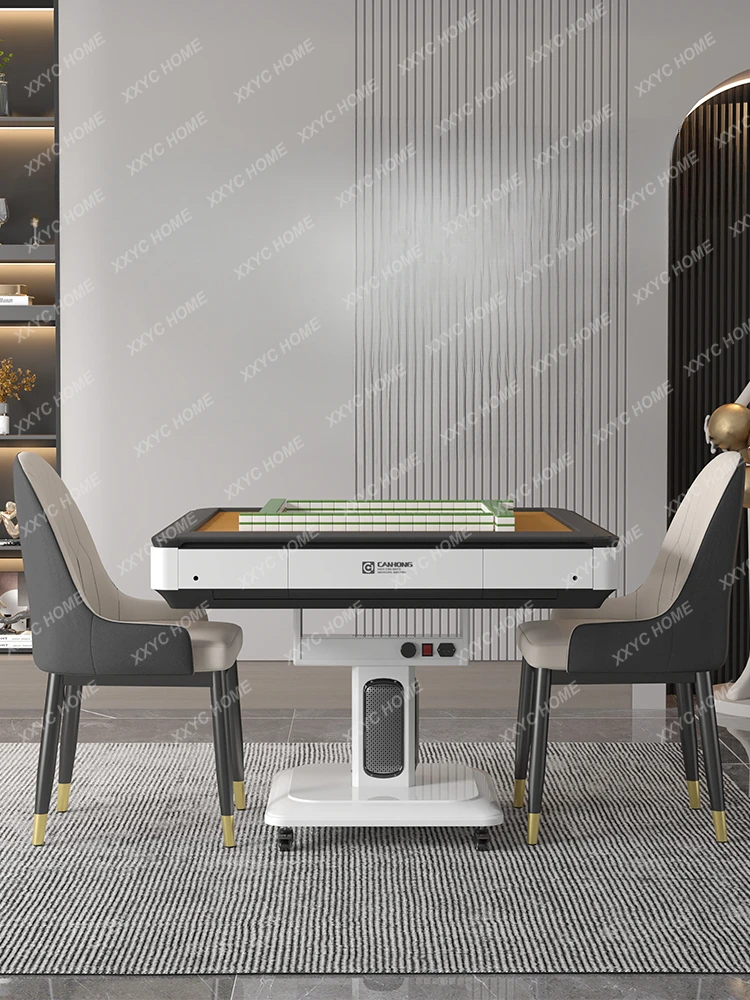 Folding Mahjong Machine Automatic Household Dining Table Dual-Purpose Electric Bass Cold and Warm Wind Foot Electric Mahjong