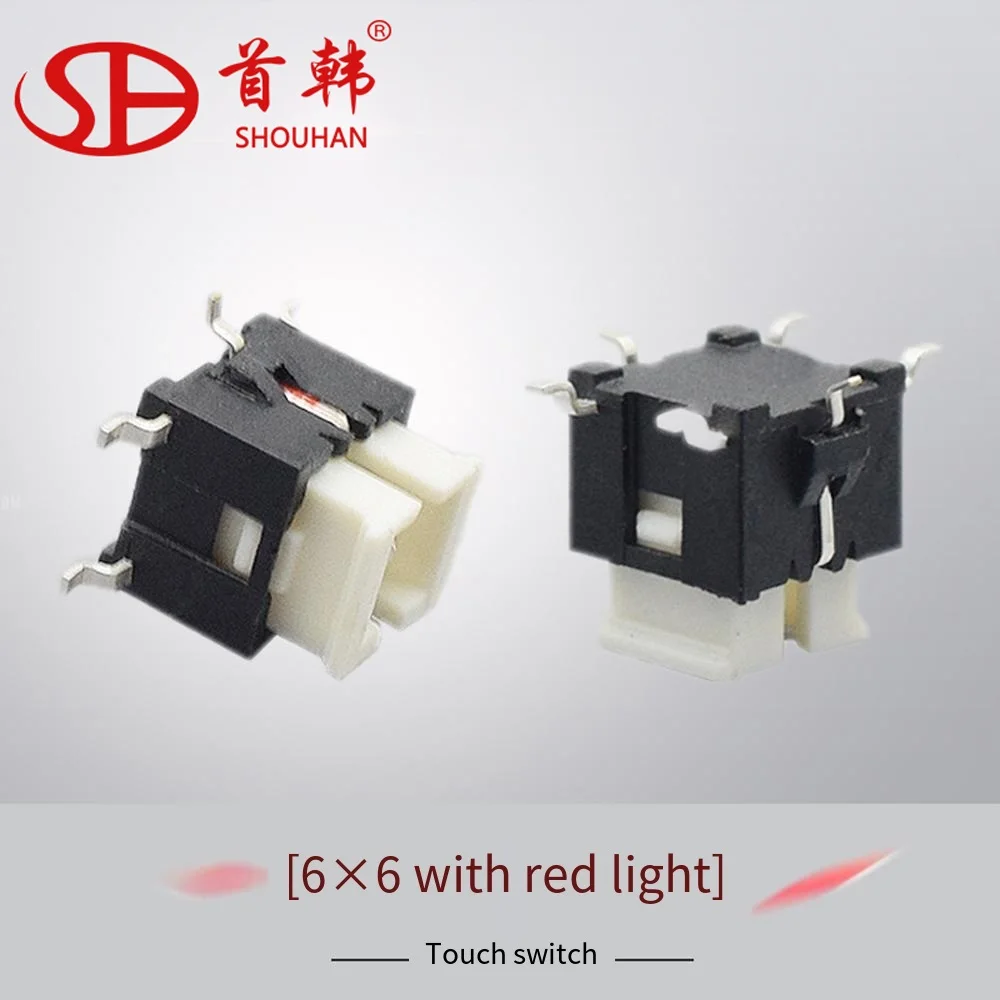 Shouhan 6*6 patch with light key switch LED key send bright vertical light touch key switch spot wholesale