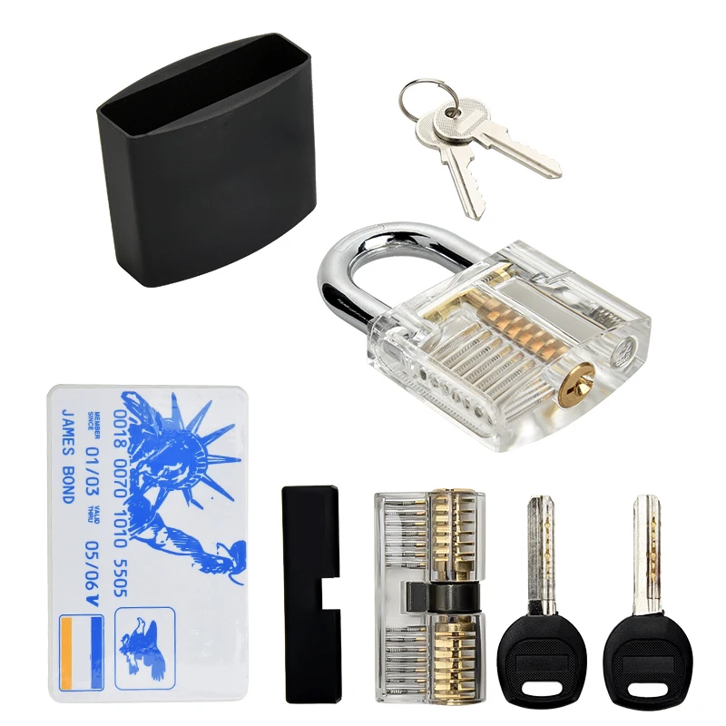 

Practice Lock Transparent Locks Locksmith Supplies Tool Set Tension Wrench Broken Key Tool For Training and Practicing Skill