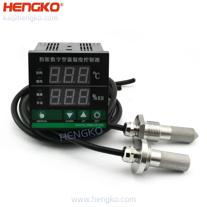 HT703 Stainless steel probe Warehouse Modbus RTU thermometers temperature and humidity sensor rs485 transmitter meter