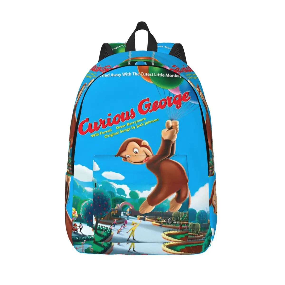 Mochila de dibujos animados Curious George Monkey para hombres y mujeres, bolsas de lona universitarias, serie de TV, mochila de moda para estudiantes al aire libre