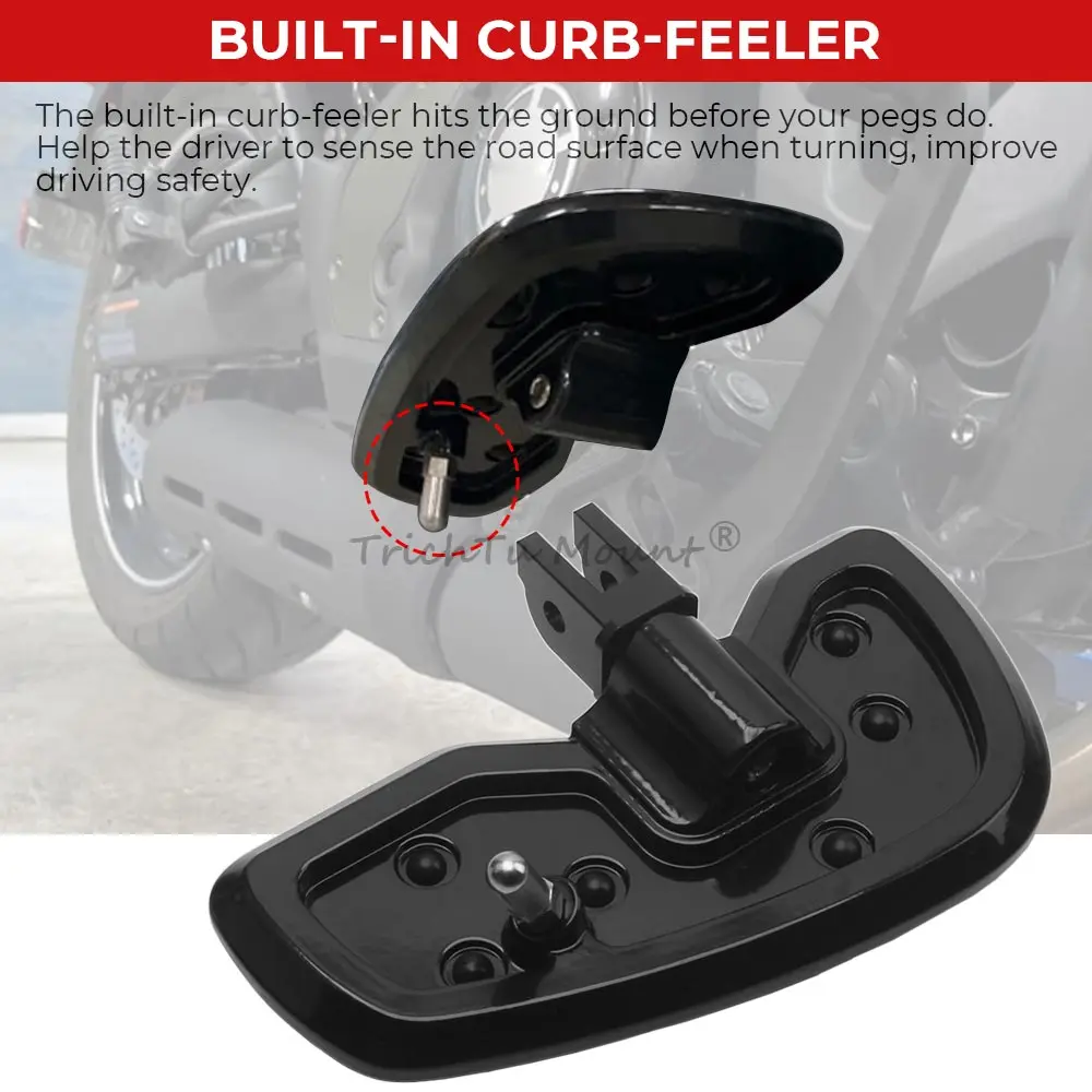 2x Motorcycle Adjustable Non-slip Front Floorboards Black Aluminum Metal+Rubber Footrests For Harley Davidson Softail Sportster