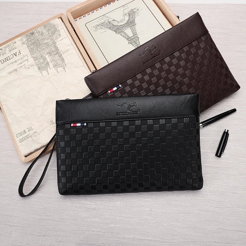 Fashion Square Style Soft PU Leather Men Clutch Bag Luxury Male Money Handbag High Quality Business Men Cardholder Case