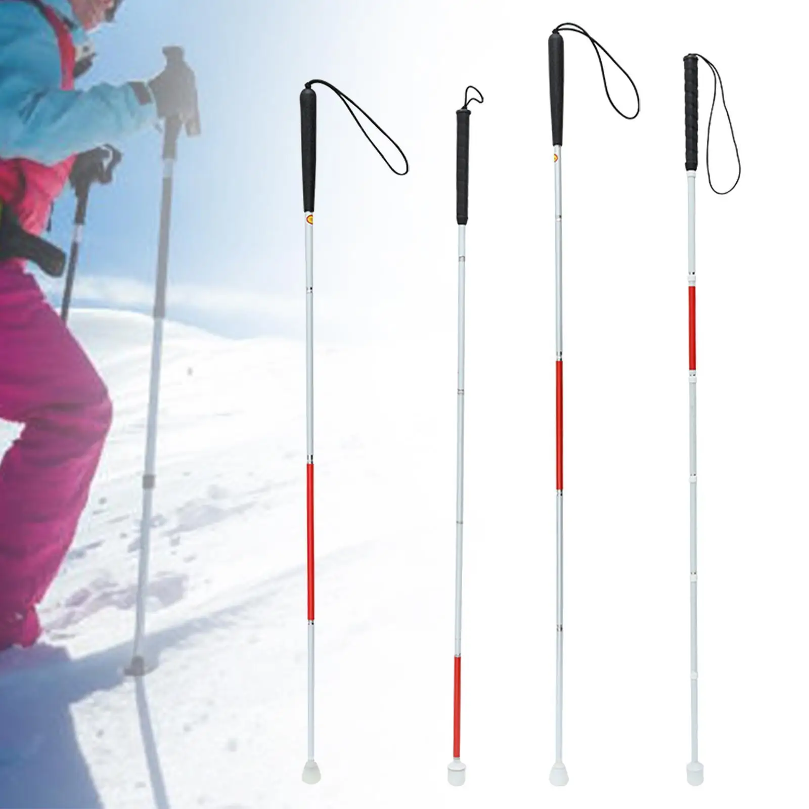 

Blind Cane Walker Folding Elderly Lightweighted Aluminum Alloy Trekking Pole