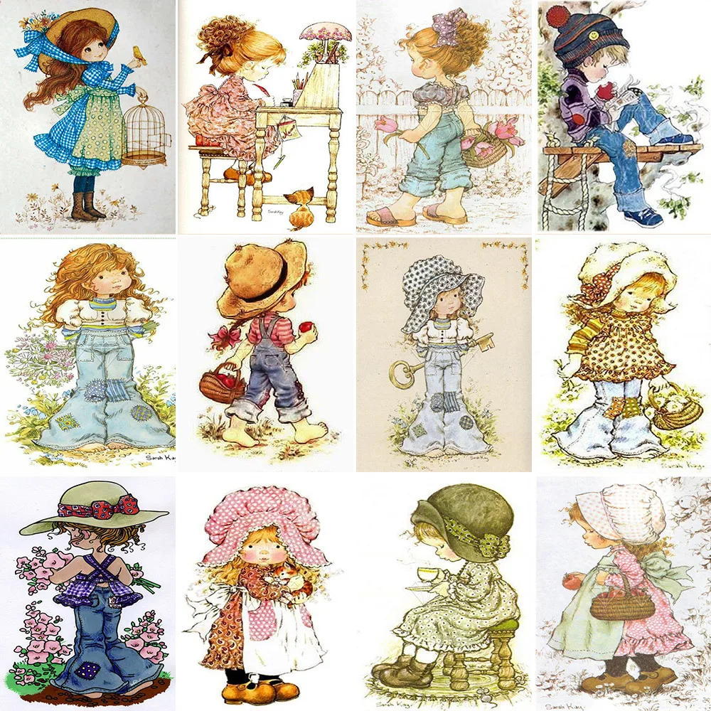 Little Girl Pre-Printed Cross-Stitch DIY Embroidery Patterns DMC Threads Painting Knitting Craft Handmade Design Needle Floss