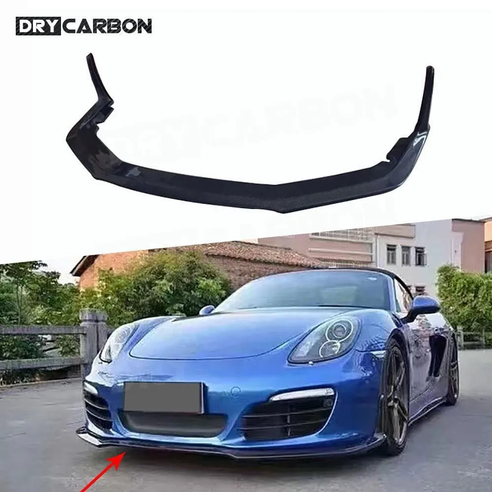 

Carbon Fiber Front Bumper Lip Spoiler Diffuser Chin for Porsche 981 Cayman Boxster 2013 2014 2015 Front Bumper Chin Lip Body Kit