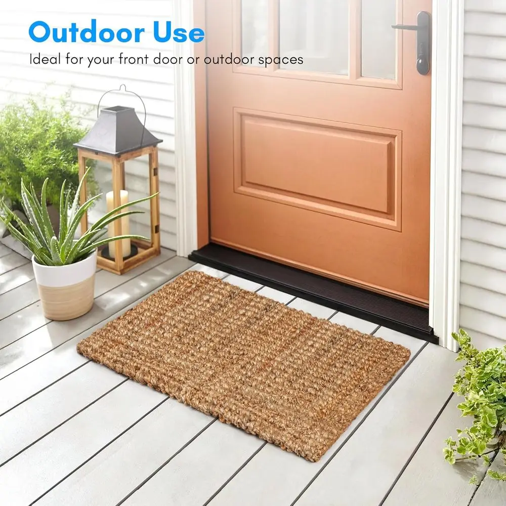 1-Inch Pile Height Jute Doormat, 17.5 x 30, Outdoor and Indoor Entrance Mat, Easy to Clean, Home Decor