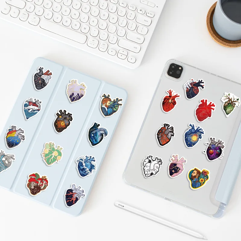 10/30/52Pcs Cartoon Art Heart graffiti sticker For Suitcase Skateboard Laptop Luggage Phone Styling DIY Decal Pegatina