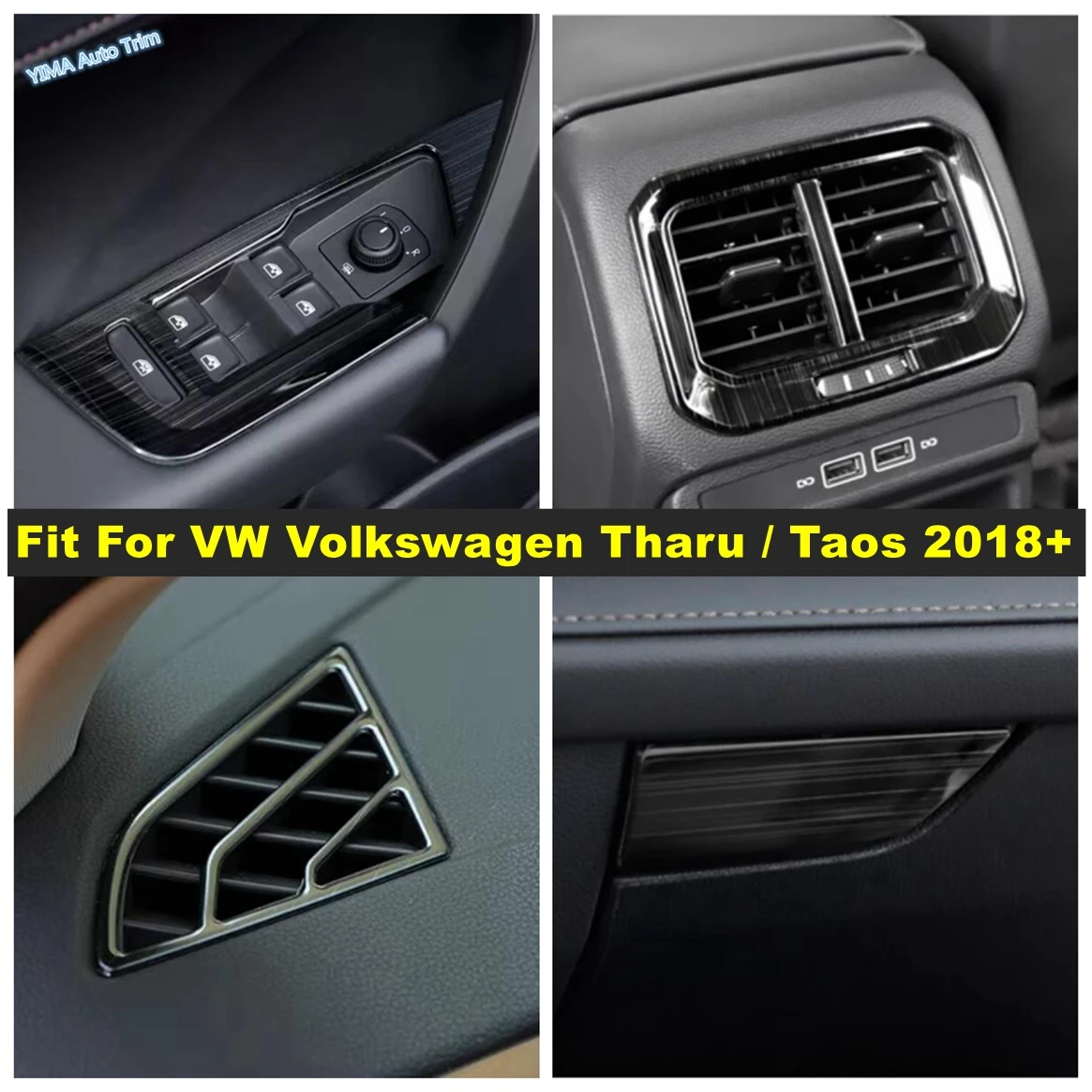 

For VW Volkswagen Tharu / Taos 2018 - 2023 Auto Air Outlet / Window Glass Lift / Glove Storage Box Decor Cover Trim Accessories