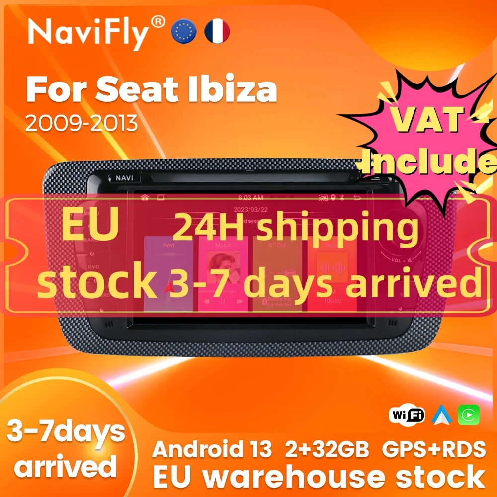 NaviFly Android Car Radio For Seat Ibiza 6j 2009 2010 2011-2013 Multimedia Video Player Carplay Auto GPS Head Unit Carplay Auto