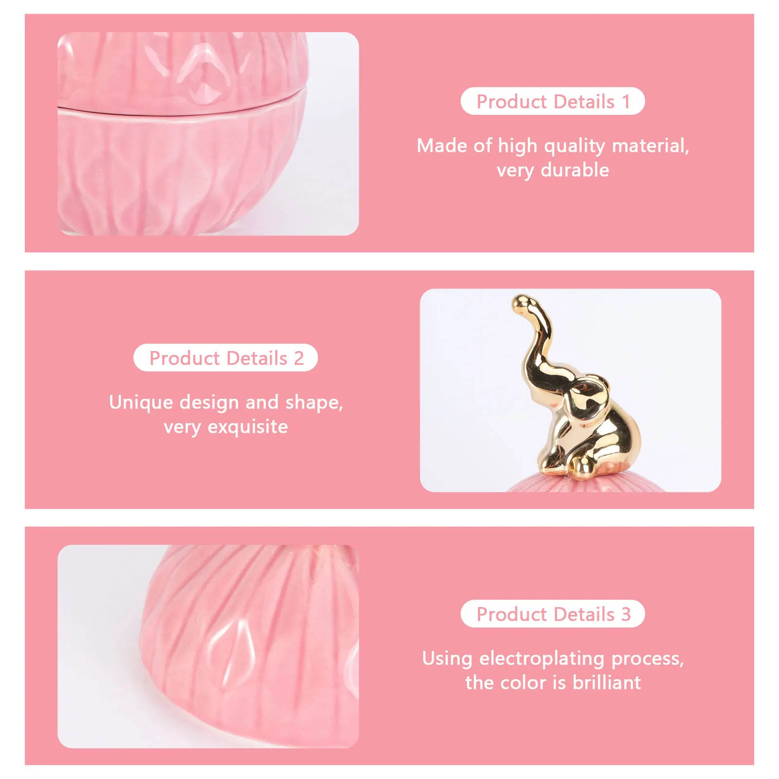 

Ring Electroplating Jewelry Box Office Storage Container Ceramics Cute Candy Jar