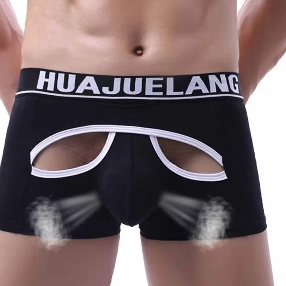 Sexy Boxer Shorts Men Foreign Trade Underwear U Convex Design U Bag Underpants Hollow Shorts Male Breathable Boxershorts Panties