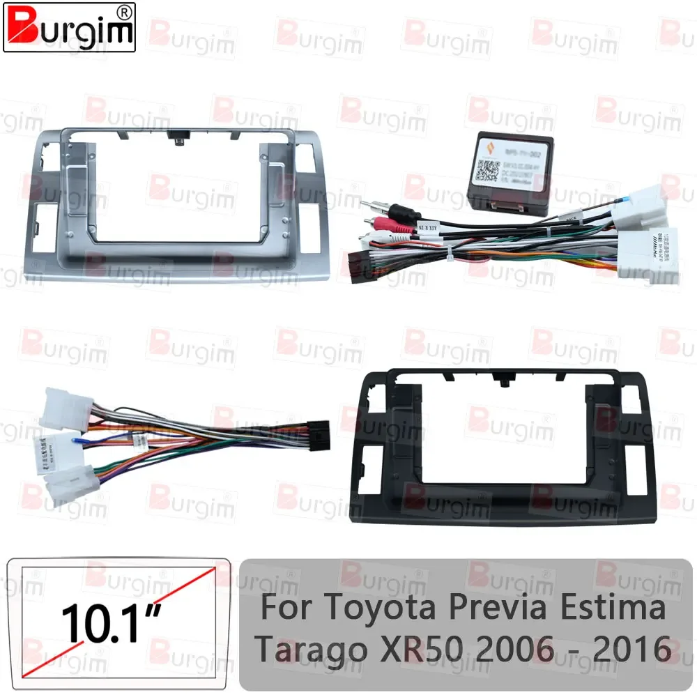 Car Radio Fascias For Toyota Previa Estima Tarago XR50 2006-2016 RHD 10 inch 2DIN Stereo Panel Harness Power Cord Cable Adapter