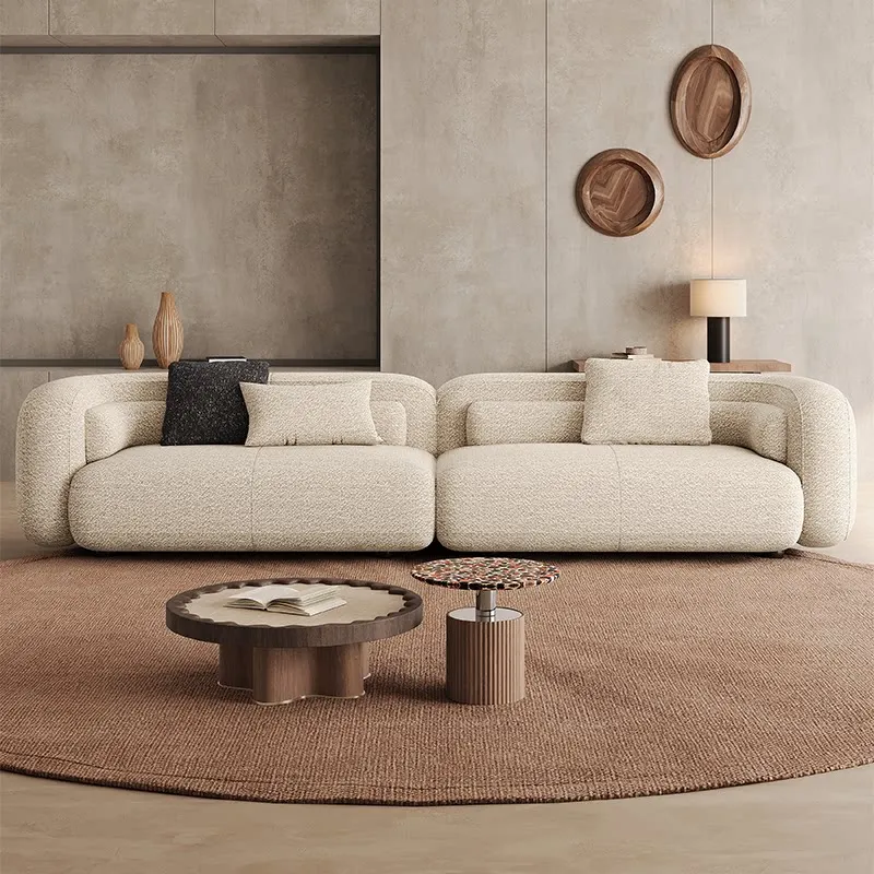 PYH modern light luxury medieval style living room straight row cotton and linen full dismantling and washing double