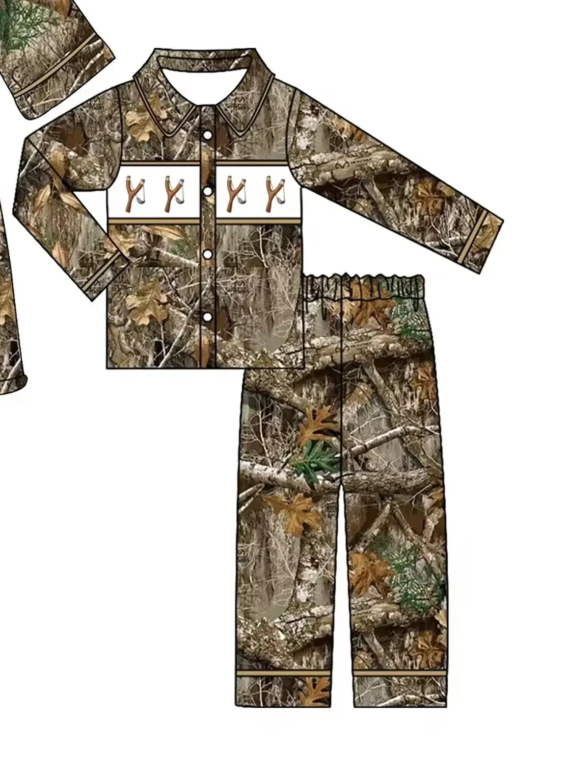 Wholesale Kids Christmas Night Sleeping Bathrobe Dressing Gown Dead Leaves Children Robe Pajamas Toddler Boy Clothing Set