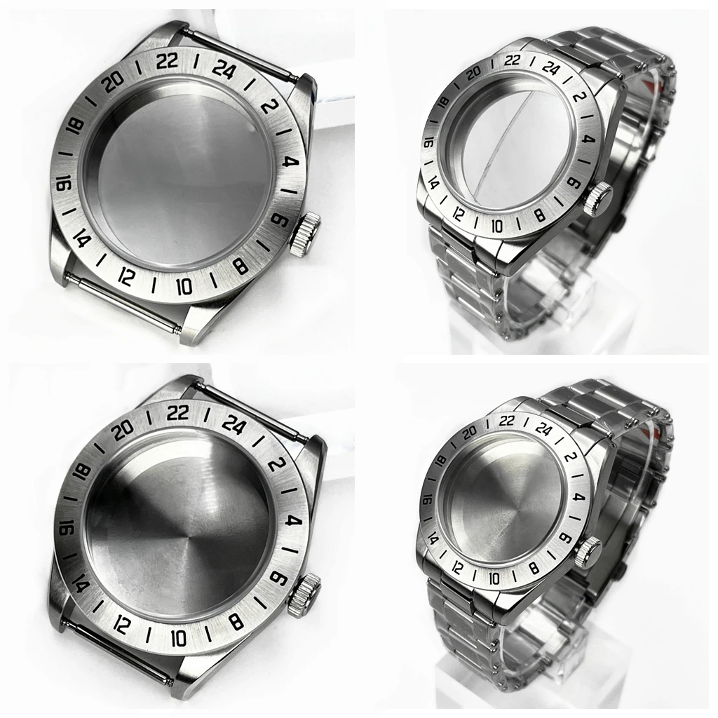 

39mm Sterile Stainless Bezel Watch Case Glass/Solid Back Fit NH34 NH35 NH36 ETA2824 PT5000 Movement Watch Accessories