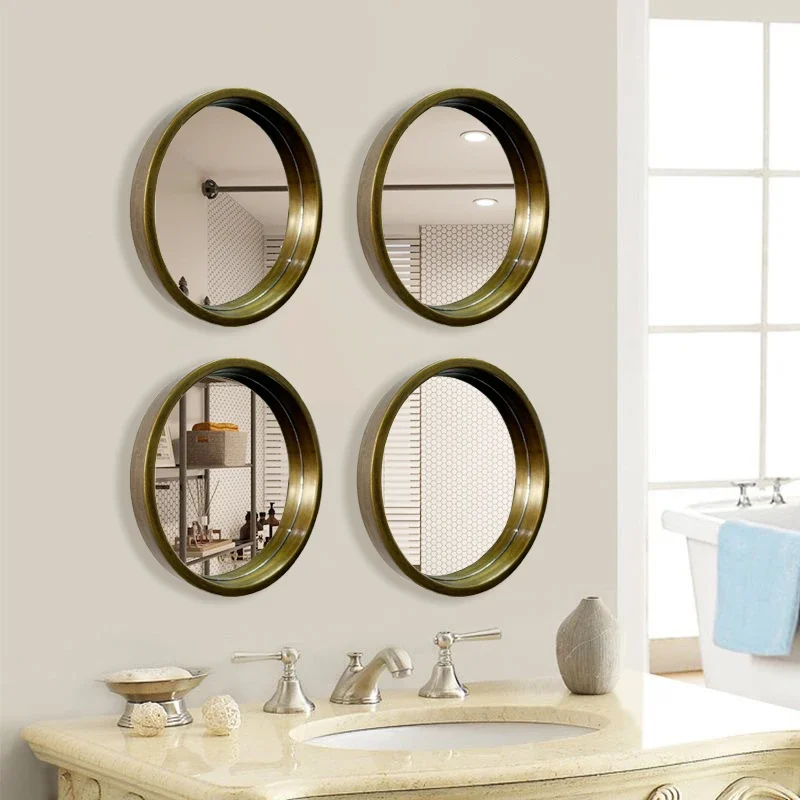 

# 30cm Wood Modern Round Glass Custom Frame Round Vanity Mirror Bedroom Bathroom Wall Decoration Hanging Mirror #