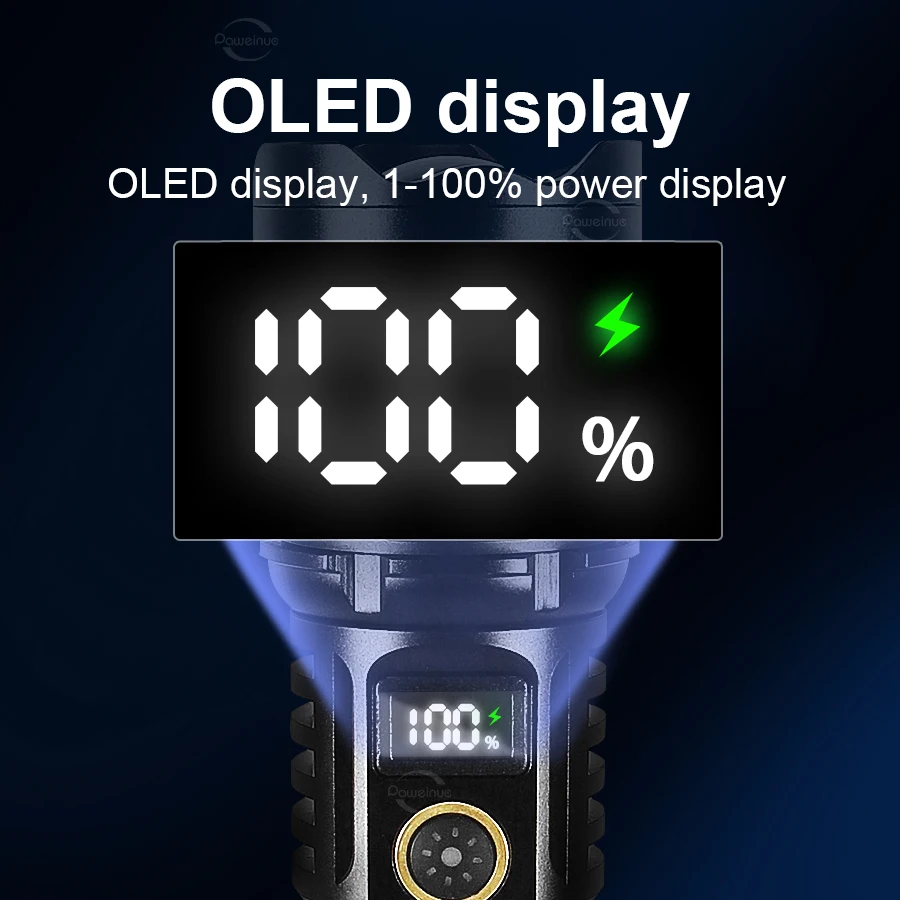 Lanterna LED de Alta Potência 800W Tocha de Longo Alcance 3000M LED Super Poderoso Tática ao Ar Livre Zoomável Lanterna de Mão para Camping