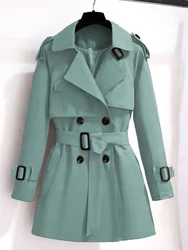 Spring Autumn Trench Coat Women 2022 New Korean Double Breasted Mid-Long Woman Trench Coat Overcoat Windbreaker Female Outerwear