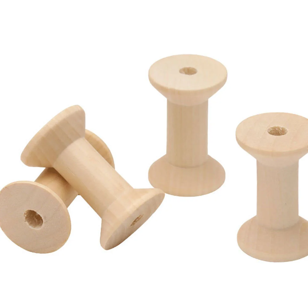 20/100pcs Spool Stand Embroidery Floss Wood Thread Spools Hand Embroidery Thread Crafts Cord Spool Accessories