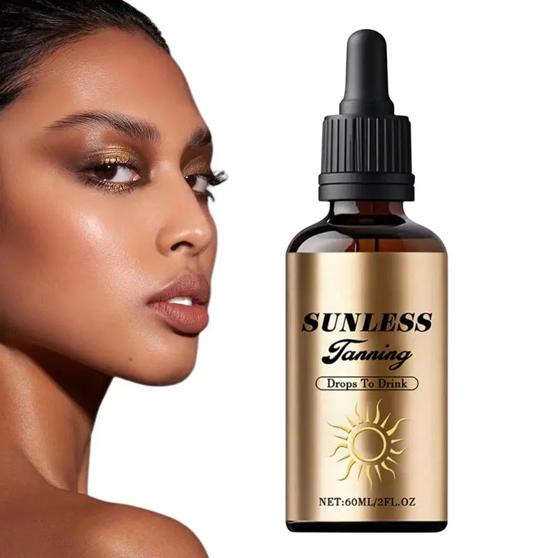 

60ml Bronzing Drops Accelerator Self Tanning Drops Moisturizing Repair Sunbeds Solarium Beach Sunless Tanning Self Tanner Serum