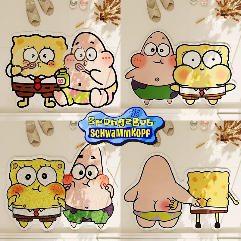 SpongeBob SquarePants Floor Mat Creative Bathroom Diatomite Water-absorbent Mat Absorbent Quick-drying Bathroom Doorway Foot Mat