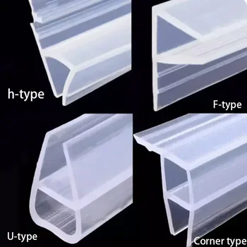 2 metros ampliado f/h forma de borracha de silicone sem moldura chuveiro porta janela tira de vedação de vidro weatherstrip para vidro 6/8/10/12mm