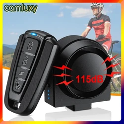 Camluxy Wireless Bike Vibration Alarm Waterproof USB Charging Remote Control Motorcycle Electric Bicycle Security Burglar Alarm