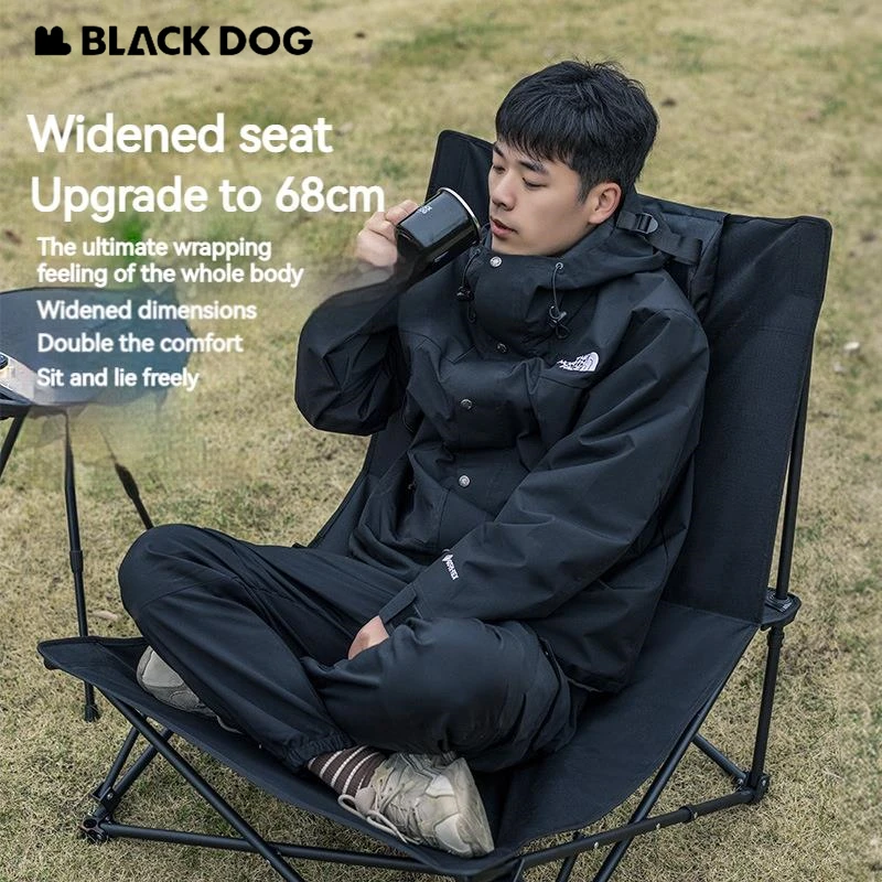 Naturehike BLACKDOG Folding Lounger Chair Portable Recliner 600D Camping Outdoor Beach Fishing Garden Picnic Nap Widened Seat