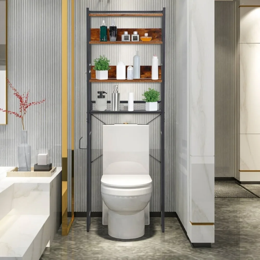 

Bathroom Organizer Over The Toilet Storage 4-Tier Shelves for Small Rooms Multifunctional Over The Toilet Rack, Vintage