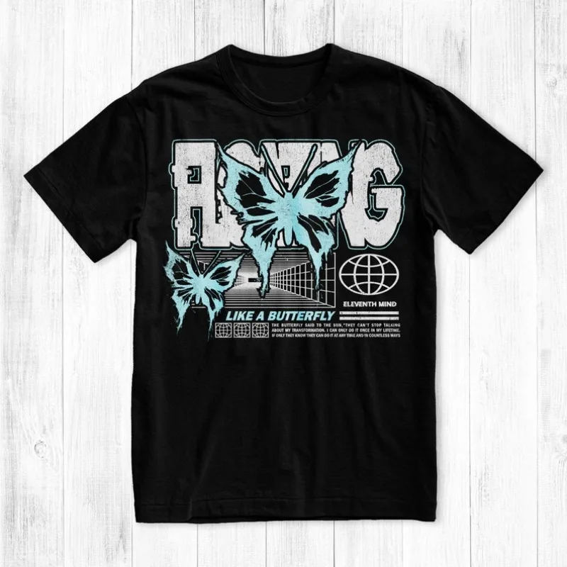 

00013272#A-Floating Like a Butterfly T-Shirt, Eleventh Mind Graphic Tee