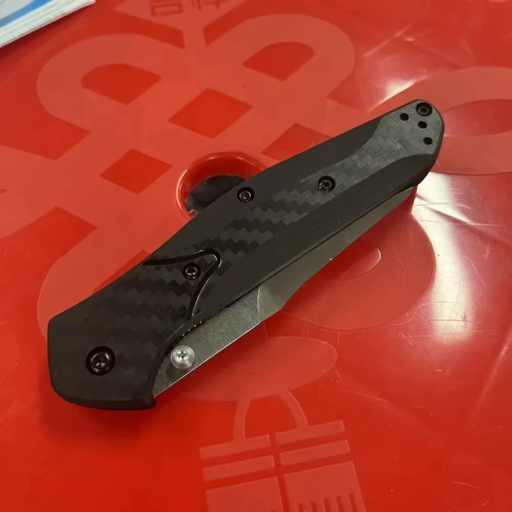 Manual Open BM Osborne 940 Folding Knife D2 Satin Finish Reverse Tanto Blade with Thumb Studs Tactical Hunting Survival Tools - view 5