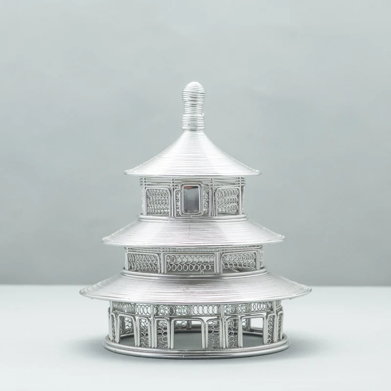 FREE SHIPMENT J48 TEMPLE OF HEAVEN STATUES/WIRE MODEL STAINLESS HAND-MADE ART CRAFTS WEDDING&BIRTHDAY&HOME&OFFICE&GIFT&PRESENT