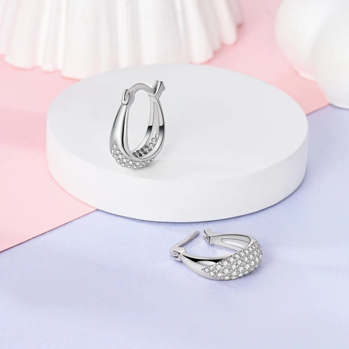 Silver Plated Earrings Silver Simple Geometric Hoop Earring Making Jewelry Wedding Gifts For Women Female Girl Earrings