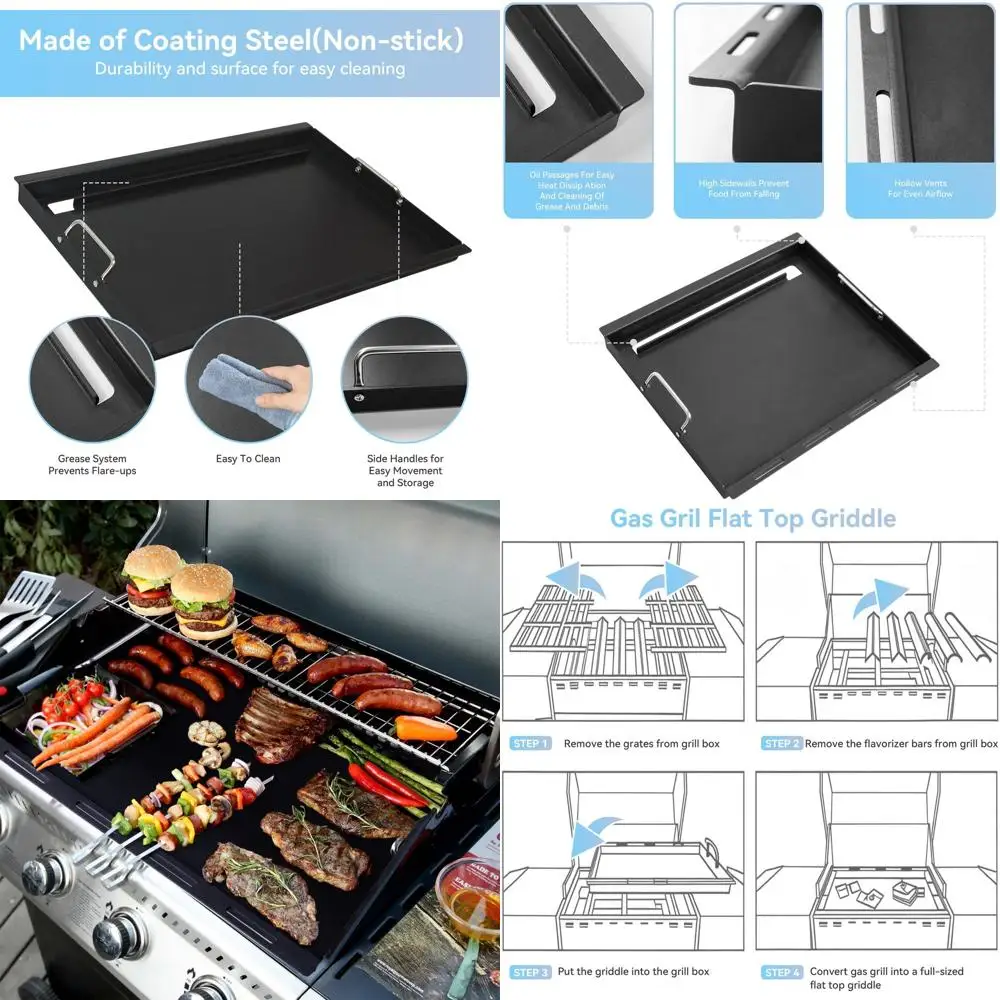 

Полноразмерные вставки для сковороды для решеток серии Genesis II 300, сковорода для гриля с плоским верхом 18,7, замена прямоугольной сковороды для E-3