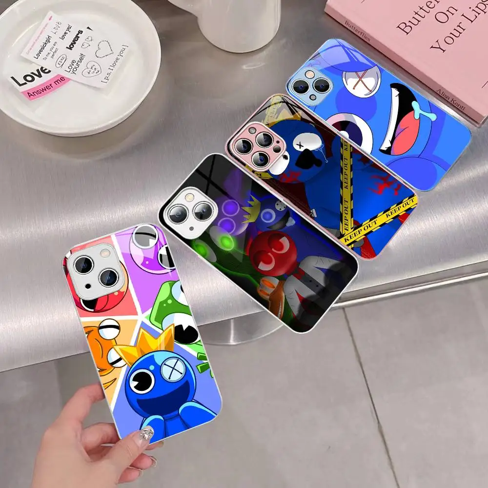 

Rainbow Friends Toy Phone Case Tempered Glass For Iphone 14 13 12 11 Pro Mini XS MAX 14Plus X XS XR Cover