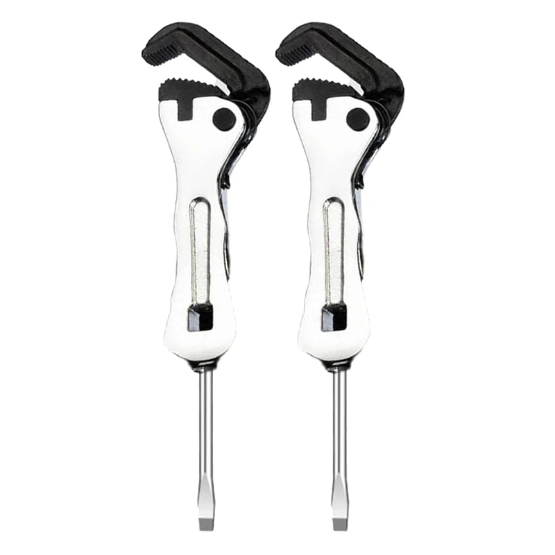 

2Pcs Mini Stubby Pipe Vise Wrench,Mini Stubby Wrench, Mini Self Adjusting Wrench,Portable Multifunctional Wrench