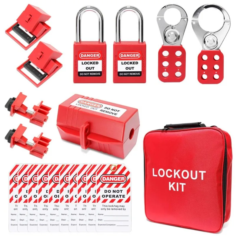 

Lockout Tagout Kit Electrical:2pcs Safety Hasp Locks Electrical Lockout Tagout Kit Hasps Safety Padlocks Circuit Breaker Locking