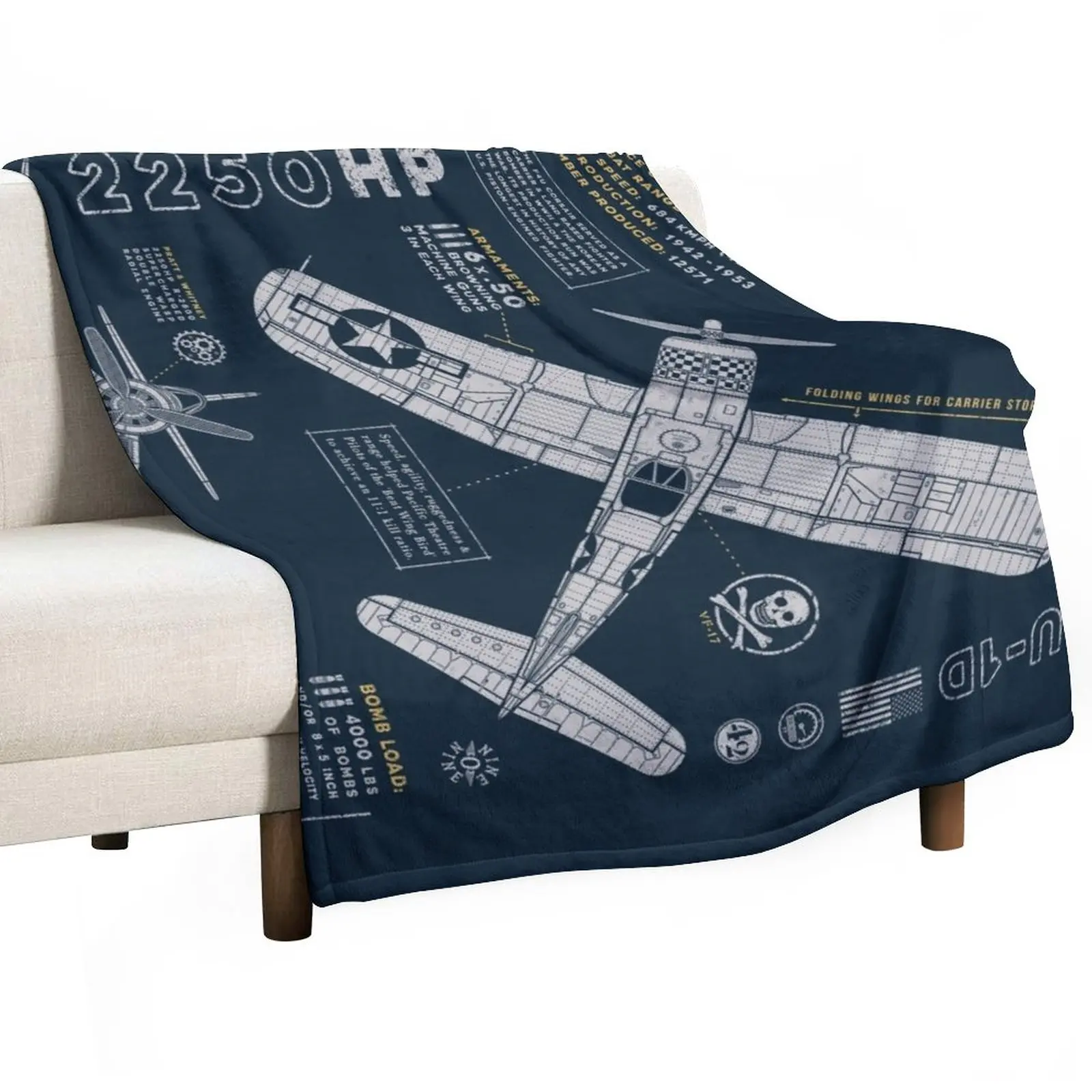 

F4U Corsair Throw Blanket Custom Blanket throw blanket for sofa Luxury Furry Blankets