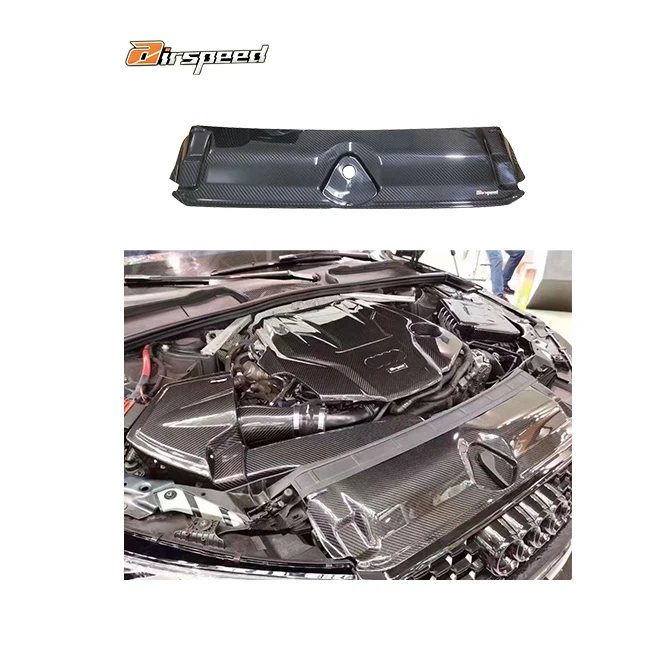 

3K Twill Carbon Weave in Glossy Finish Dry Carbon Fiber Engine Water Tank Cover for AUDI A4/S4/RS4 B9 2.0T 2.9T 3.0T