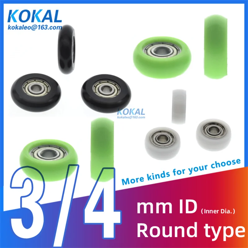 [Rd3/4] high quality 623 693 624 604 inner diameter 3mm 4mm ball bearing coated with PA plastic Round type wheel pulley 4*16*6mm