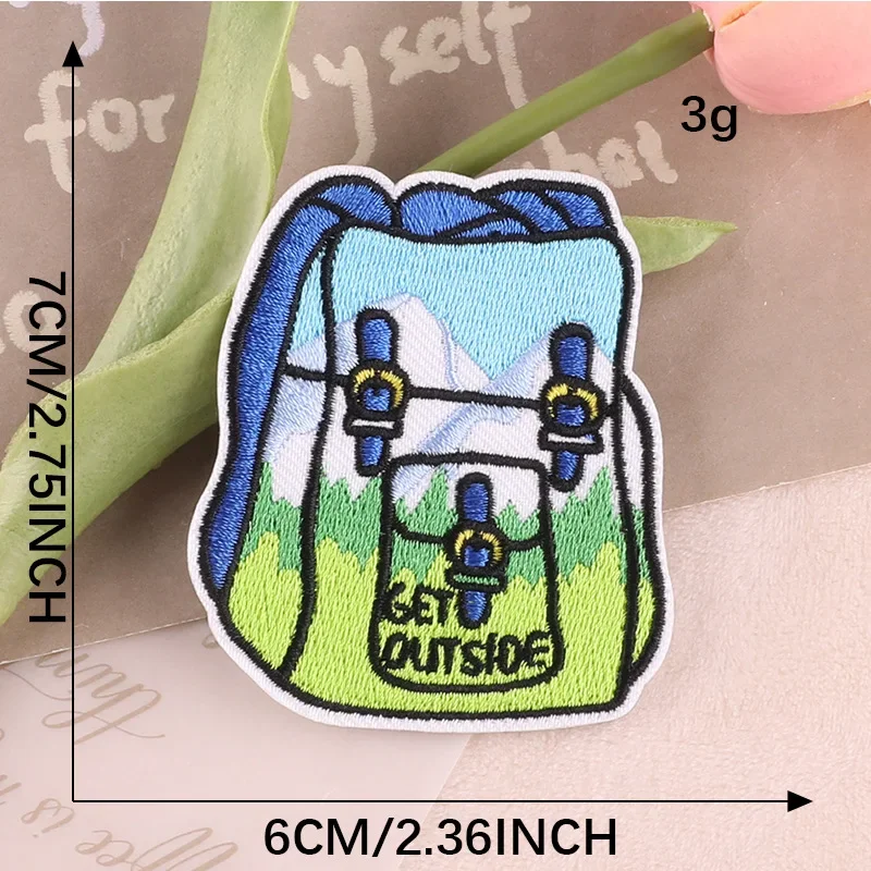 Camping Travel Panda Scout Tent Mountain Backpack Embroidered Accessories Badge Patches for Clothing Iron on Hat Bag Suitcase