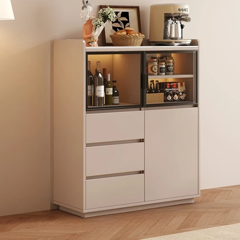 

Solid wood dining side cabinet against wall integrated locker living room kitchen modern sideboard for kitchen furniture