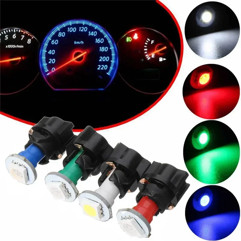 Car 10Pcs/set T5 74 PC74 1-SMD Twist Socket Instrument Cluster Dashboard Led Light Bulb With Base