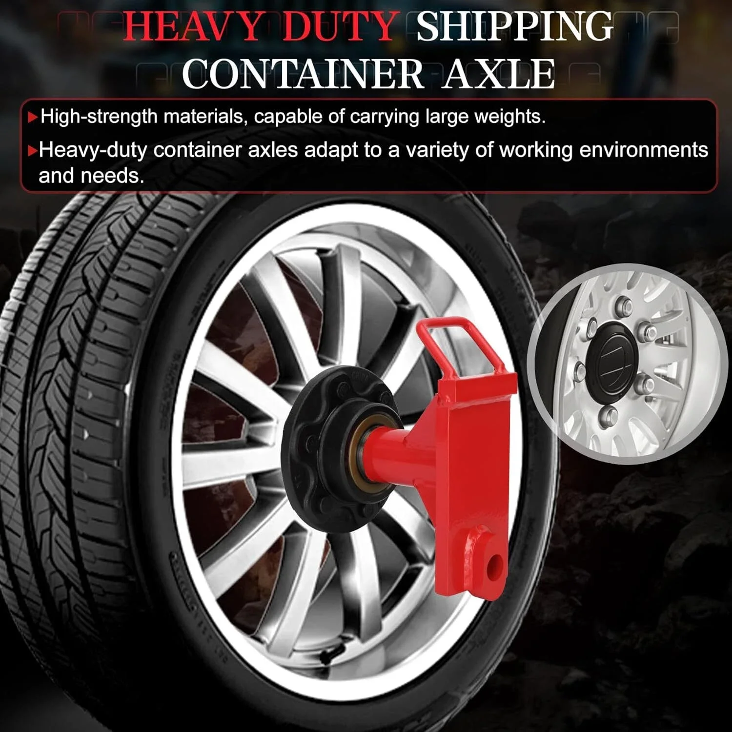 Container Wheels 6-Lug Wheels Kit, 6 x 5.5 Lug Shipping Container Wheels Bolt-on - Detail 1