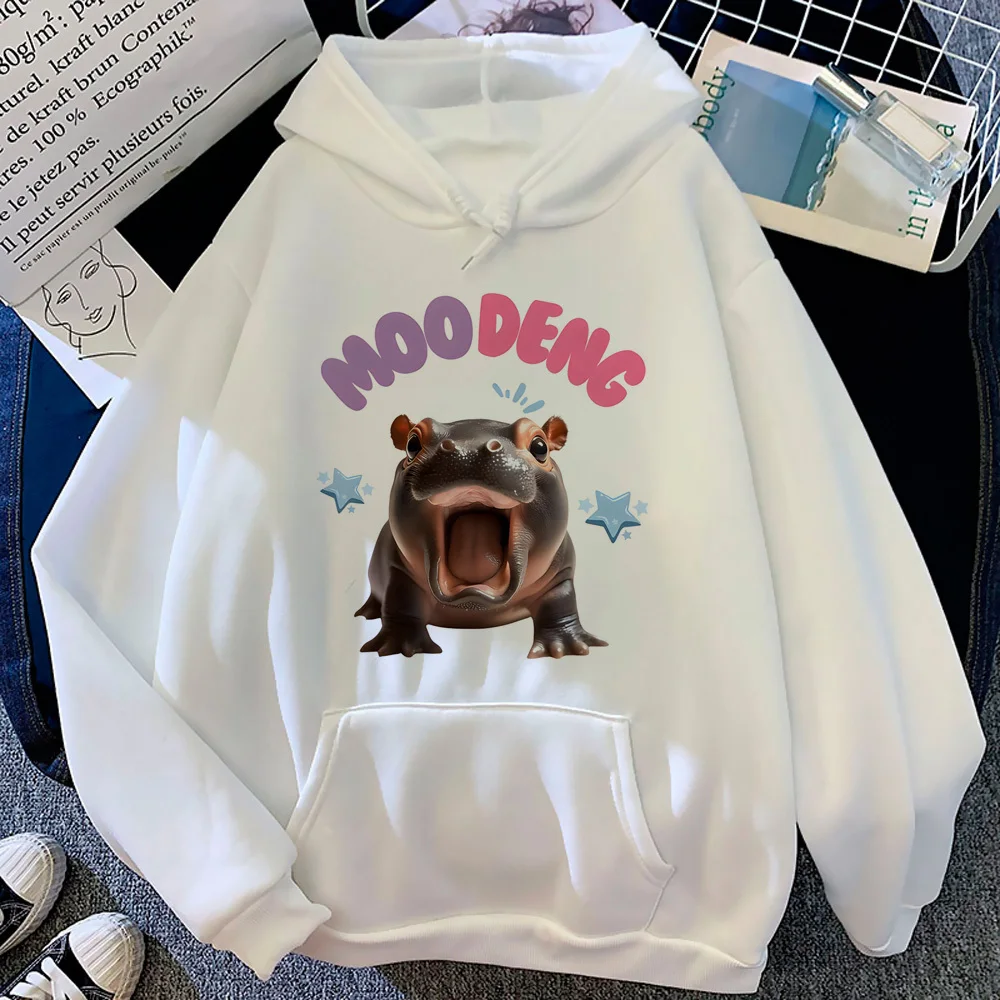 Moo Deng hoodie designer Japanese pattern clothes for teens women tracksuits patterned modern style