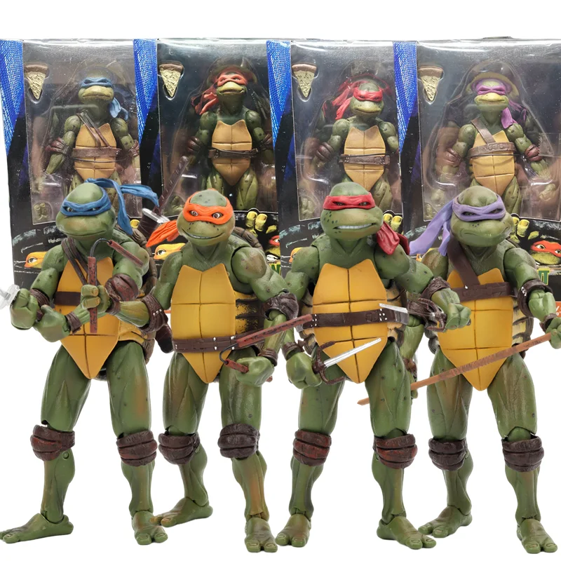 NECA Tortugas Ninja mutantes adolescentes TMNT Leonardo Raphael Donatello figura de acción modelo tortuga Ninja película Anime KidsToy muñeca regalo