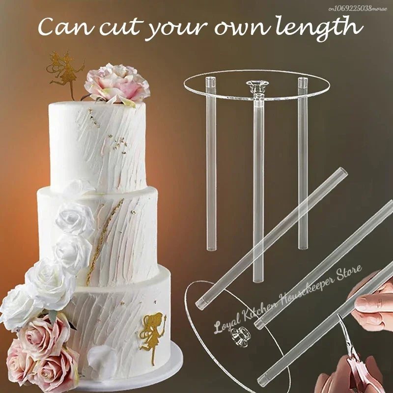 Multi-layer Cake Stand Suspended Gasket Tier Support Dowel Rods Set Cake Stands for Party Events Support Straw Frame DIY